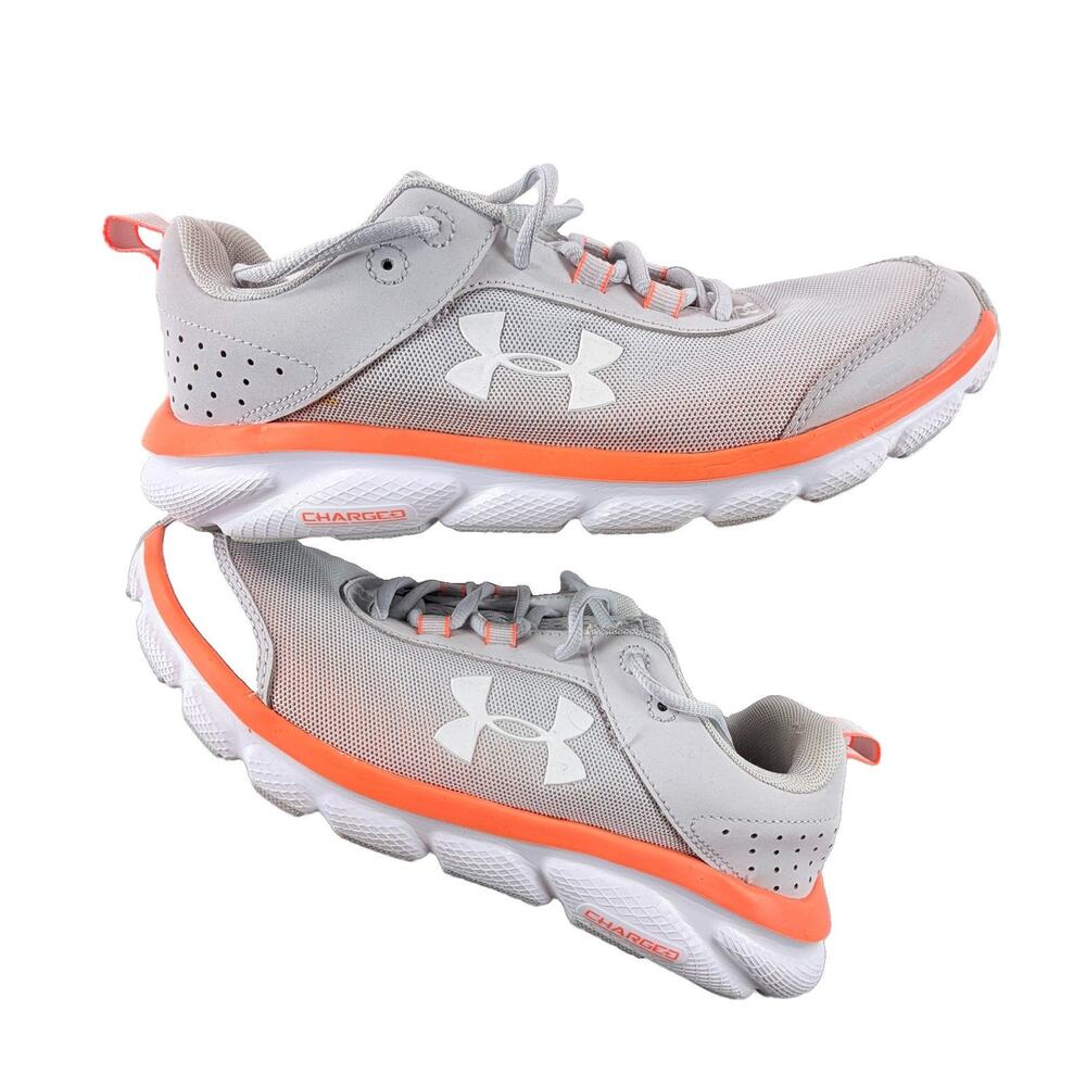 Under Armour Women's Charged Assist Running Shoes Size 9.5 Gray/Orange